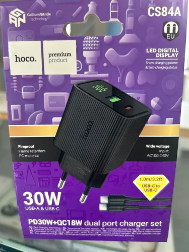 Hoco PD30W+QC18W Dual port charger set